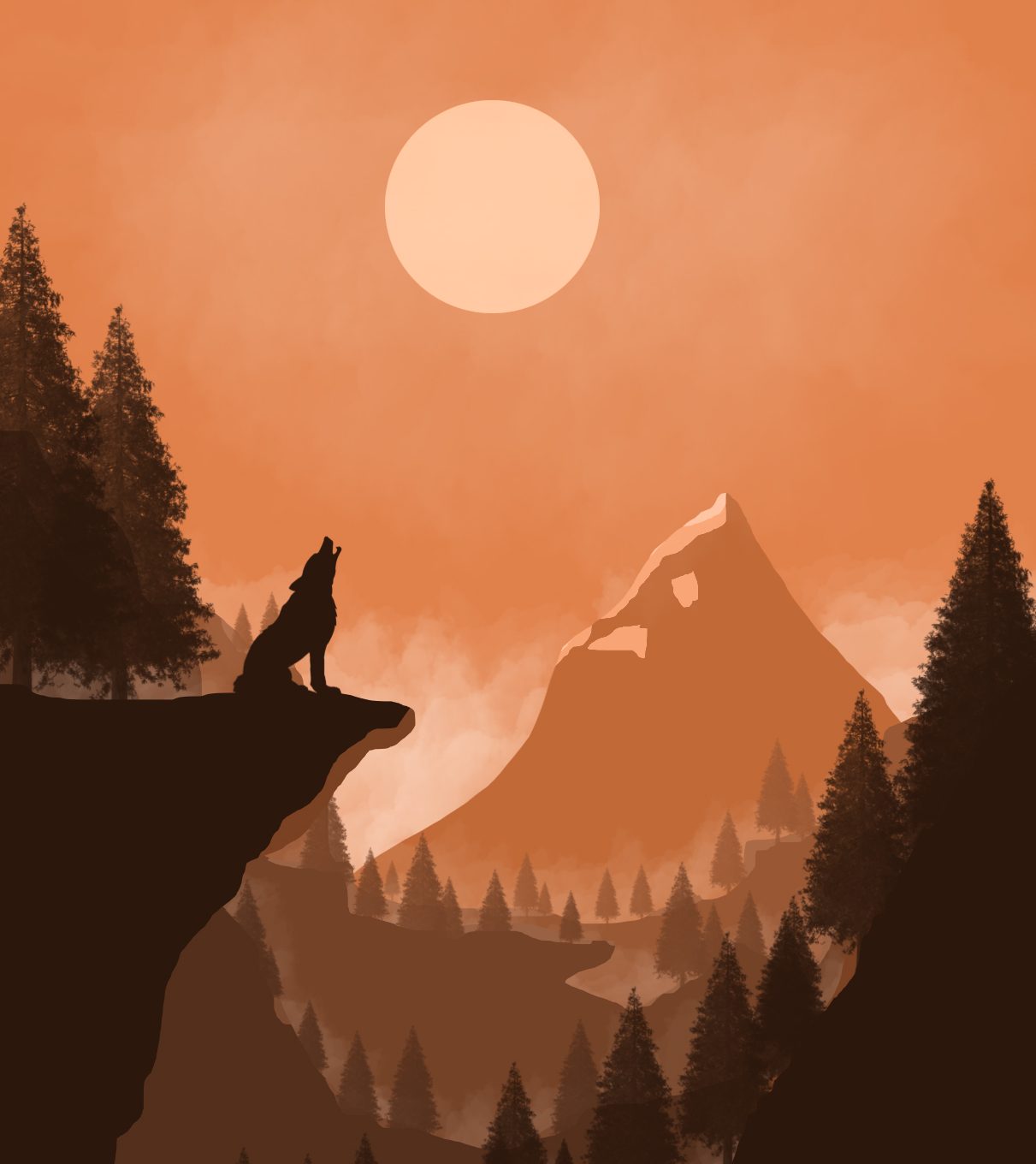 Wolf Mountains 2D Art Work
